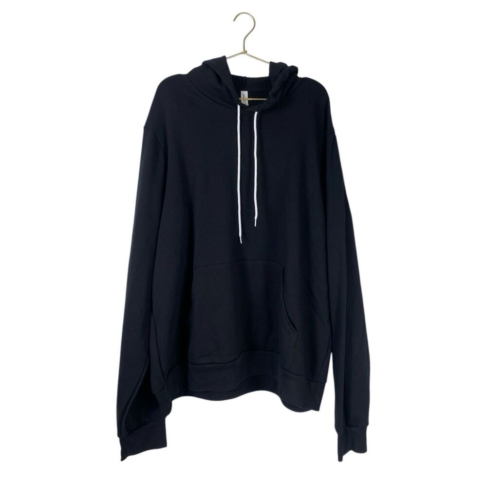 Bella + Canvas  Unisex Sponge Fleece Pullover‎ Hooded Sweatshirt Black  2X WP224